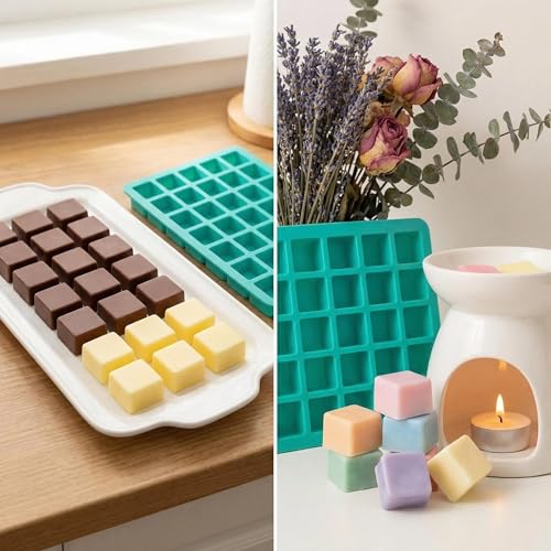 2-Pack Caramel Candy Molds - 80 Cavity Square Silicone Molds for Chocolate, Truffles, Gummy, Ganache, Jelly, Ice Cubes & Hard Candy - color: 80 Cavity Square Gummy Molds