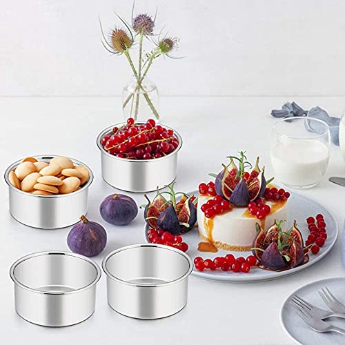 4 Inch Mini Cake Pan Set, 4 PCS Round Cake Pans Round Baking, Healthy & Sturdy, Easy Clean & Dishwasher Safe for Home Party Baking Supplies
