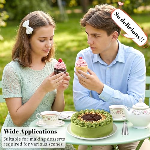 cobee Large Piping Tips Set 4 PCS, Stainless Steel Cake Decorating Tips