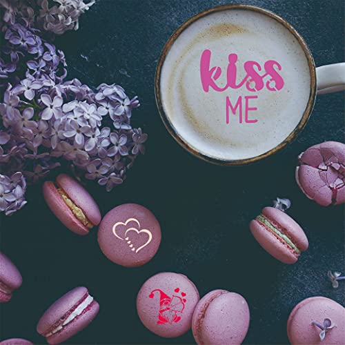 46 Coffee Stencils+2 Mesh Powder Shakers, Cake Baking Templates Coffee Decoration Stencils Coffee Art Template Coffee Mold Tool for Christmas Thanksgiving Cake Coffee Cappuccino - size: 46 Coffee Stencils + 2 Powder Shakers