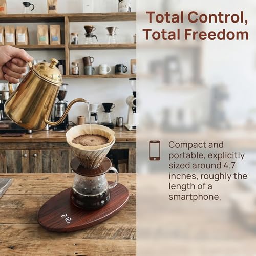 0.1g Rechargeable Portable Tea Scale - Coffee & Loose Leaf - color: Walnut
