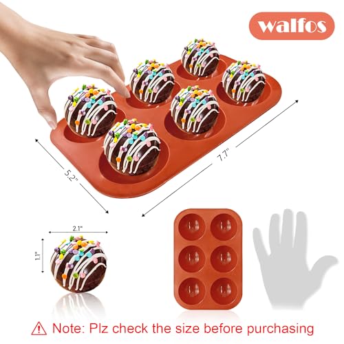 Silicone Hot Chocolate Bomb Mold Medium Semi Sphere Mold, 2 Packs Half Sphere Silicone Baking Molds for Making Chocolate, Cake, Jelly, Dome Mousse - color: Brick Bed, size: 2pcs Medium Semi Sphere Mold - 6-Cavity