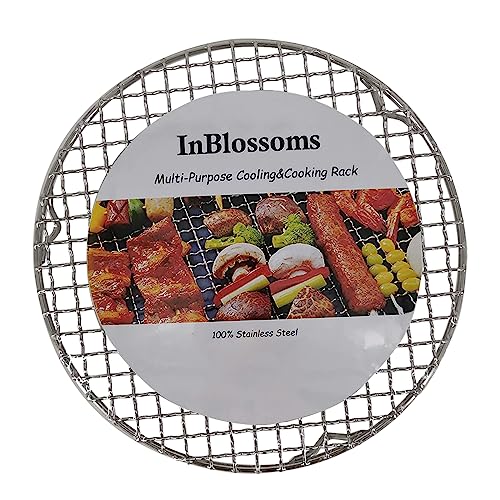 6.5 Inch Round Cooling Rack with Legs Stainless Steel Cross Wire Barbecue Grill Net for Air Fryer Instant Pot Pressure Cooker Canning - size: Dia 6.5"