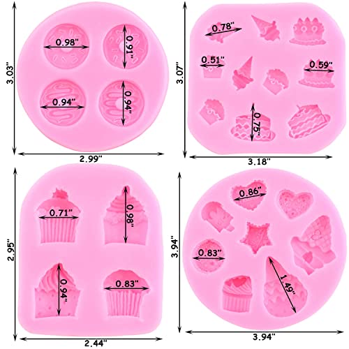 Mujiang Ice Cream Cones Silicone Mold Donut Fondant Molds Set Of 4 - color: Style B