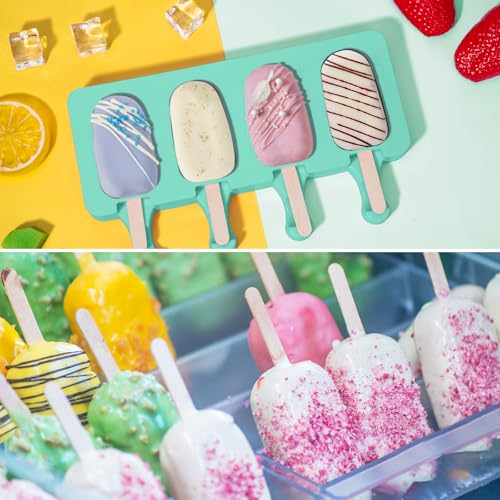 Ozera Popsicles Molds, 2 Pack Cake Pop Molds Homemade Cakesicle Maker Set - color: Green
