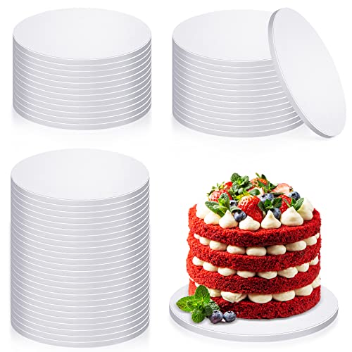 Bokon 50 Pack Cake Drums Round Boards,10'',White - size: 10 Inch