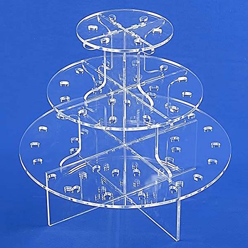 Jusalpha 3 Tier-Clear Acrylic Push Pop Cake Display Stand 3TPP (1 Set)