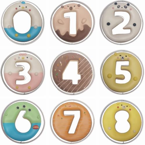 Comais Linzer Number Shaped Cookie Cutters Stainless Steel 9Pcs 3.5in Round - size: 3.5-Inch Round Edge