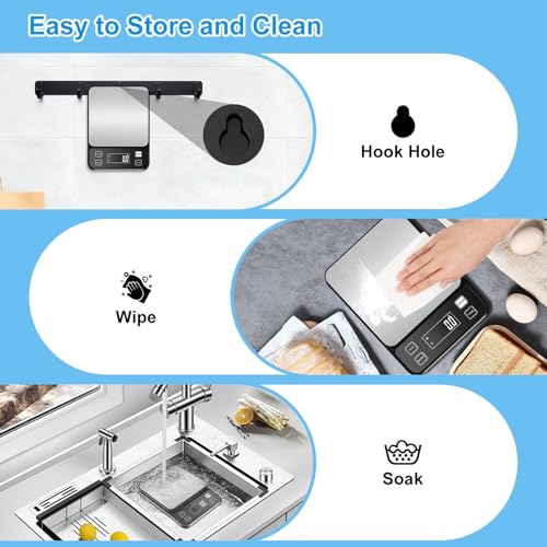 Diyife Large 22lb Kitchen Scale with 0.1g High Precision, IPX67 Waterproof