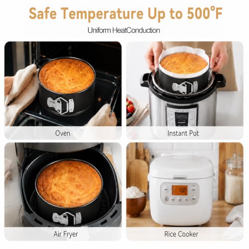 Springform Pan 6 Inch, Round Cake Pan with Removable Bottom