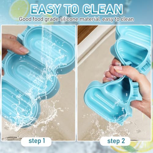 iplusmile -118 Silicone Ice Cream Mold Set with Lid and Stick Blue