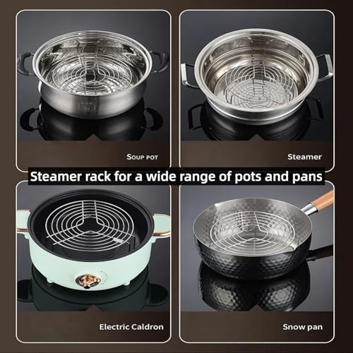 2Pcs Round Steamer Rack and Cooling Rack, Stainless Steel Steamer Rack, Steaming Baking Rack,For various cookware (20x4.5cm) - size: 20x4.5cm
