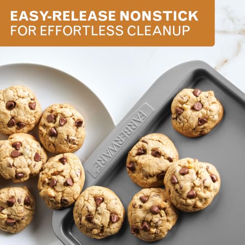 Farberware Nonstick Bakeware 3-Piece Cookie Pan Set for Baking, Gray - size: 3-Piece Set