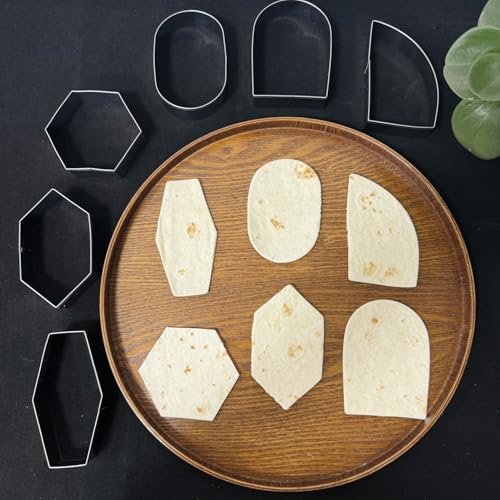 6 Pcs Geometric Plaque Cookie Cutter Set, 4.0" Dishwasher-Safe