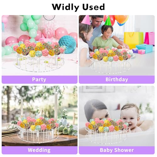 36 Holes Cake Pop Display Stand Holder -Clear Round Acrylic Lollipop Display Stand Perfect for Party and Birthday Celebrations