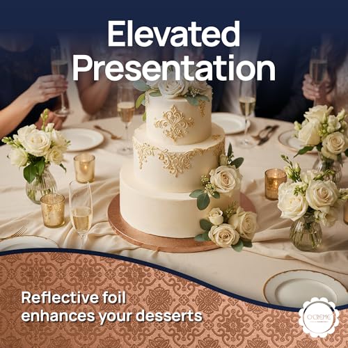 Round Cake Board Drum, Rose Gold Foil, 20 Inch, 5 Pack - color: Red, size: 20"