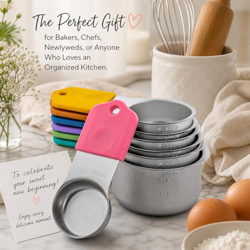XSNBRD 7-Piece Magnetic Measuring Cup Set, Stainless Steel Stackable Cups - color: Multicolor