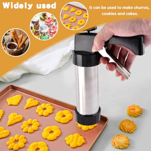 Churro Maker Kit with 16 Discs, 8 Nozzles & Piping Bag, Cookie Press
