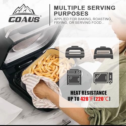 GOAUS Parchment Paper Liners 150 Pcs for Ninja Foodi Smart XL, Air Fryer Liners Disposable Rectangle Accessories Fit Ninja Grill FG551/DG551/IG651 - size: 11.5 x 6
