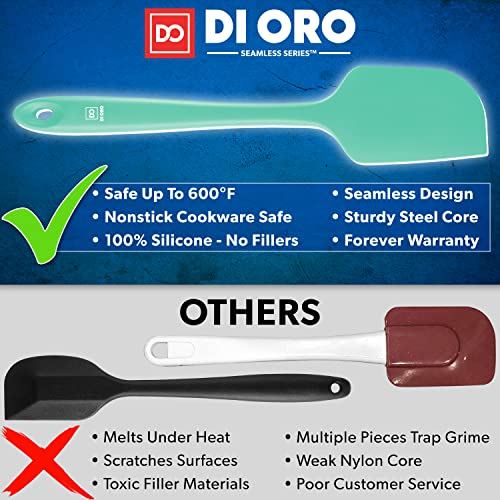 DI ORO Large Silicone Spatula - 600F Heat Resistant, Mint - color: Mint