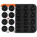 CHEFMADE Donut Pan, Nonstick 20 Cavity Mini Ring Doughnut Pan for Baking Donuts Bagels (Black) - style: 20 Cavity Mini Donut