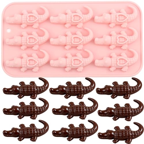 9 Cavity Crocodile Silicone Chocolate Molds Alligator Candy Mold