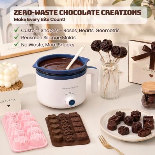 Electric Chocolate Melting Pot with Accessories & 2 BPA-Free Insert Pots