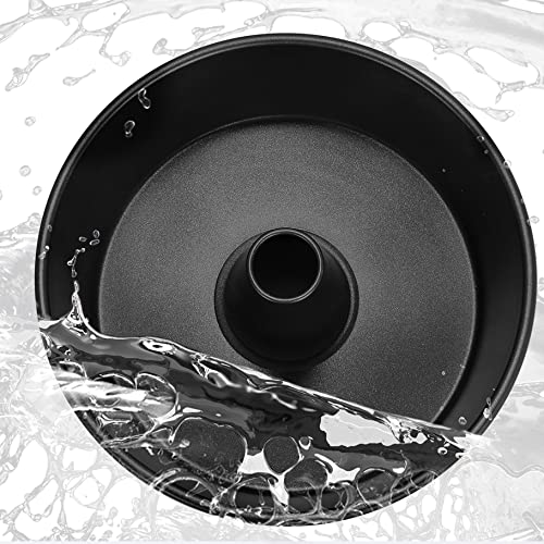LIANYU 10 In Angel Food Cake Pan, Black Nonstick Tube Pound Pan for Baking - color: Black