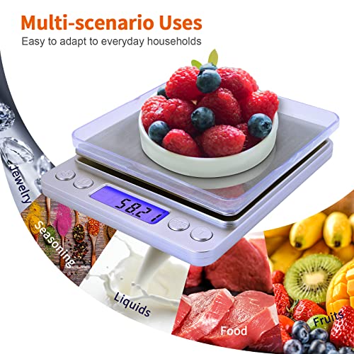Gram Scale,Capacity 500g Accuracy 0.01g Mini Food Scales Digital Weight Grams and Oz,Small Kitchen High Precision for Espresso,Baking,Jewelry,Soap Making,Silver - size: BL-500 Pro