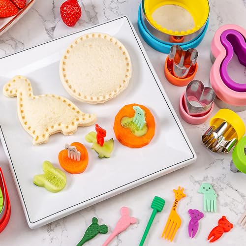 Nifogo Sandwich Cutter for Kids Lunch 22 Pcs (LARGE) - color: A-Pink Blue 22pcs