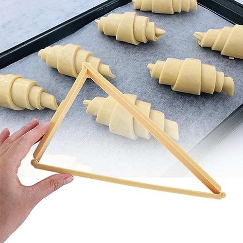 Croissant Cutter Mold, Foldable Plastic Triangle Shaped Croissant Cutter Bread Line Mould Baking Pastry Tool for Home Kitchen or Bakery