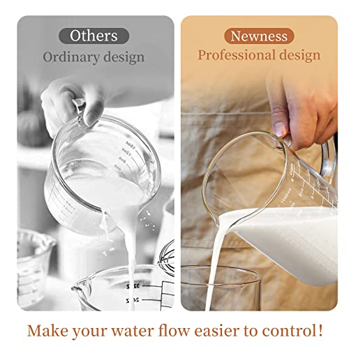 Newness Glass Measuring Cup with Handle,1000 ML (32 Oz, 4 Cup) - color: White Measuring Scale, size: 1000 ML (4 Cup)