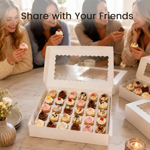 6 Pack Clear Mini Cupcake Container, 24 Count Mini Cupcake Carrier with Window