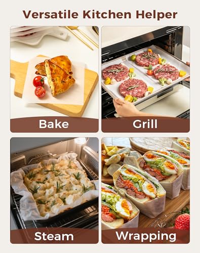 6x6 Inches Parchment Paper Squares 320Pcs, Unbleached & Pre-cut - color: Food Grade White, size: 6" x 6"-320 Pcs