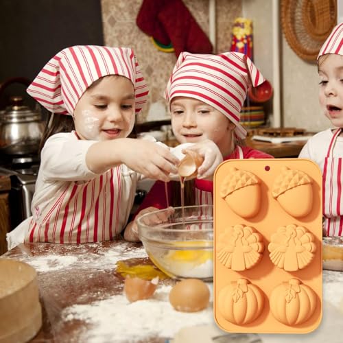 2 Pcs Chocolate Silicone Molds Autumn Hazelnut Pumpkin Chocolate Molds Thanksgiving Turkey Silicone Mold for Home Cake Baking Fondant Clay Soap Ice Cube DIY Decoration - color: Styl 17