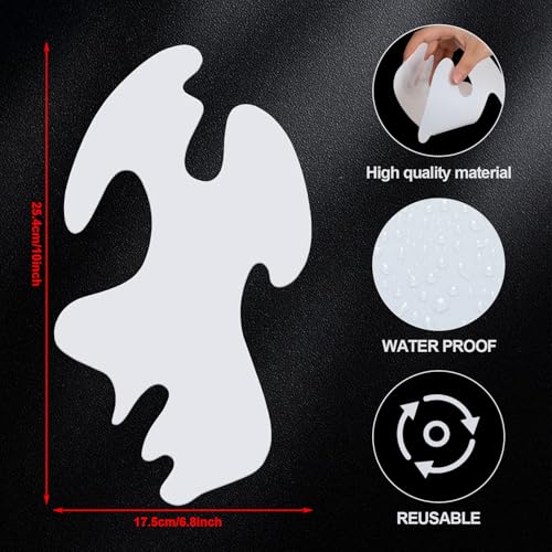 Maitys 2 Pcs Airbrush Curves Stencils, White Art Painting Templates - style: Curves