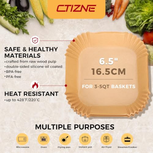 Ctizne 420PCS Air Fryer Liners Disposable for 6.5" Square Air Fryers - size: 6.5" Square