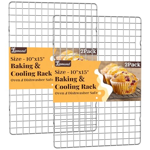 2 PCS Grid Wire Baking Cooling Racks, 10" x 15", Silver - color: Silver, size: 10“ x 15”-2 Pack