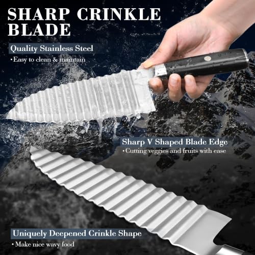 Dragon Creek Crinkle Cutter Knife - Wavy Chopper Potatoes - color: Black