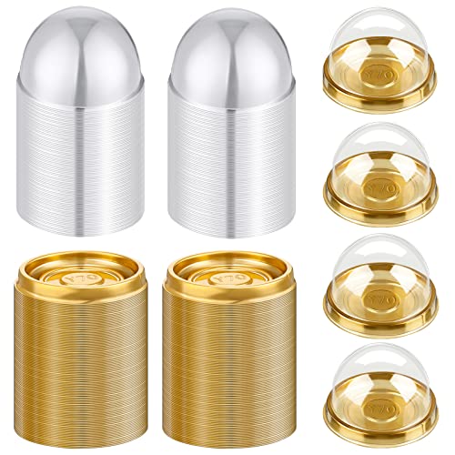 Patelai 200 Pcs Mini Plastic Cupcake Boxes with Dome Lid, Gold - color: Gold