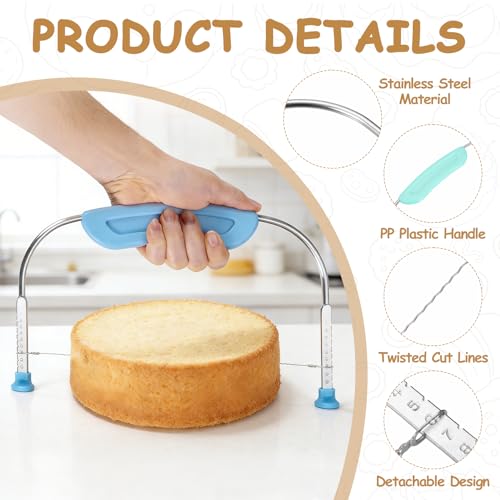 uxcell Cake Cutter Slicer Leveler with Plastic Handle Light Green - color: Light Green
