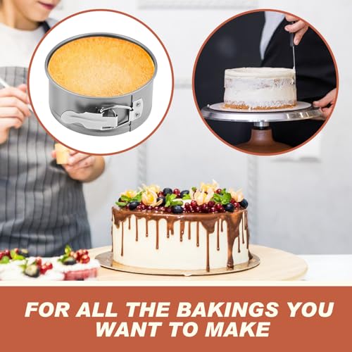 4 Pcs 4 Inch Nonstick Springform Cheesecake Pan with Removable Bottom Gray - color: Gray, size: 4 Inch