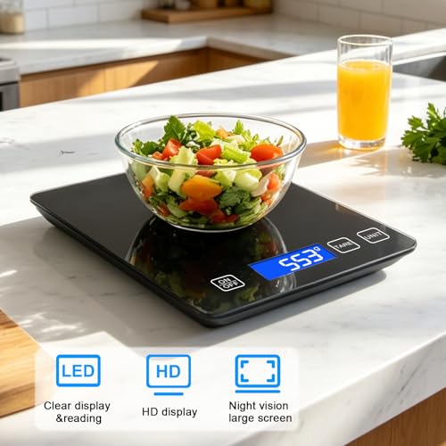33lb/15kg Digital Scale Kitchen Food Scale Weight Grams and Ounces Pounds/Ounces/Grams be Freely Changed for Daily Use, Home Baking Stainless Steel Material Black - size: Digital Scale 15kg black