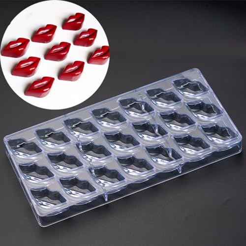 Chocolate Candy Mold PC Polycarbonate Chocolate Making Mould with Scraper (Lip Shape) - color: Lip Shape