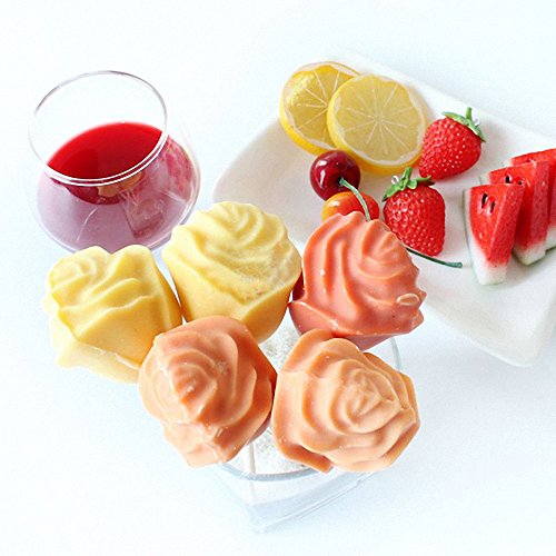 3D Flower Lollipop Mold and 20Pcs Sticks - MoldFun Rose Silicone Lolly Pop Tray for Hard Candy Chocolate Gummy Jello Sucker
