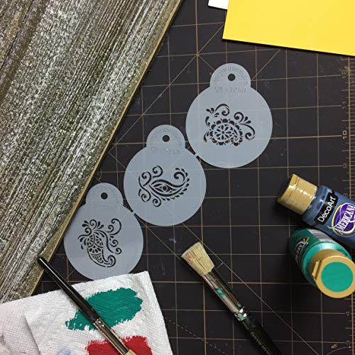 Designer Stencils Silk Paisley Cookie Stencils, Mini, Beige/Semi-Transparent