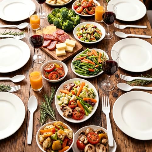 MOACOCK 500 Count Heavy Weight White Plastic Forks - color: White