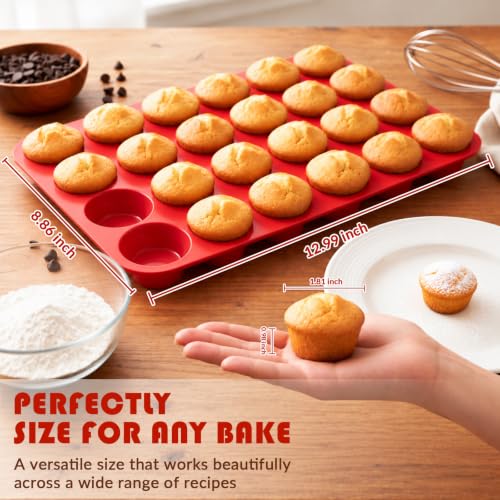 HKNMTT Mini Silicone Muffin Pans for Baking 24Cups BPA-Free Egg Bites Molds - style: Mini Muffin Pan 1PC