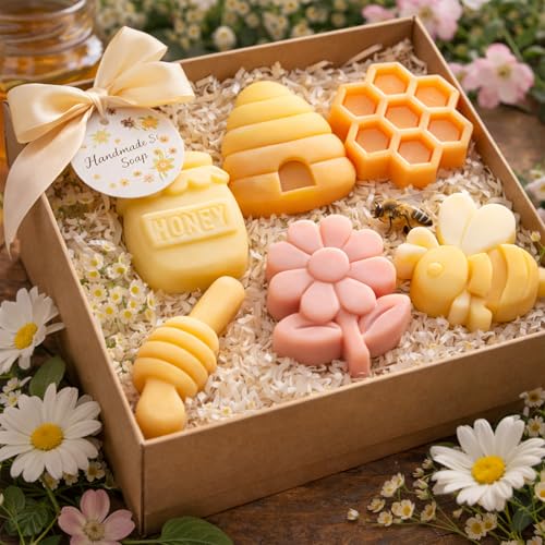 2Pack Bee Silicone Molds Bumble Bee Chocolate Candy Molds 6 Cavity Bee Silicone Soap Molds Honey Beehive flower Silicone Molds for Cake Chocolate Candy Desserts Pudding Ice Cube Soap Lotion (6 Cavity) - color: 6 Cavity