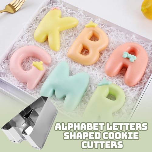 Luomorgo 26PCS Stainless Steel Alphabet Cookie Cutters Set, A-Z Letters - style: Letters